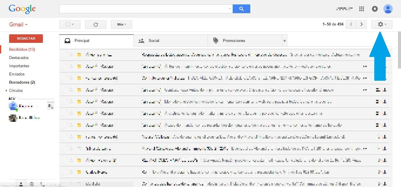 configuración ajustes gmail