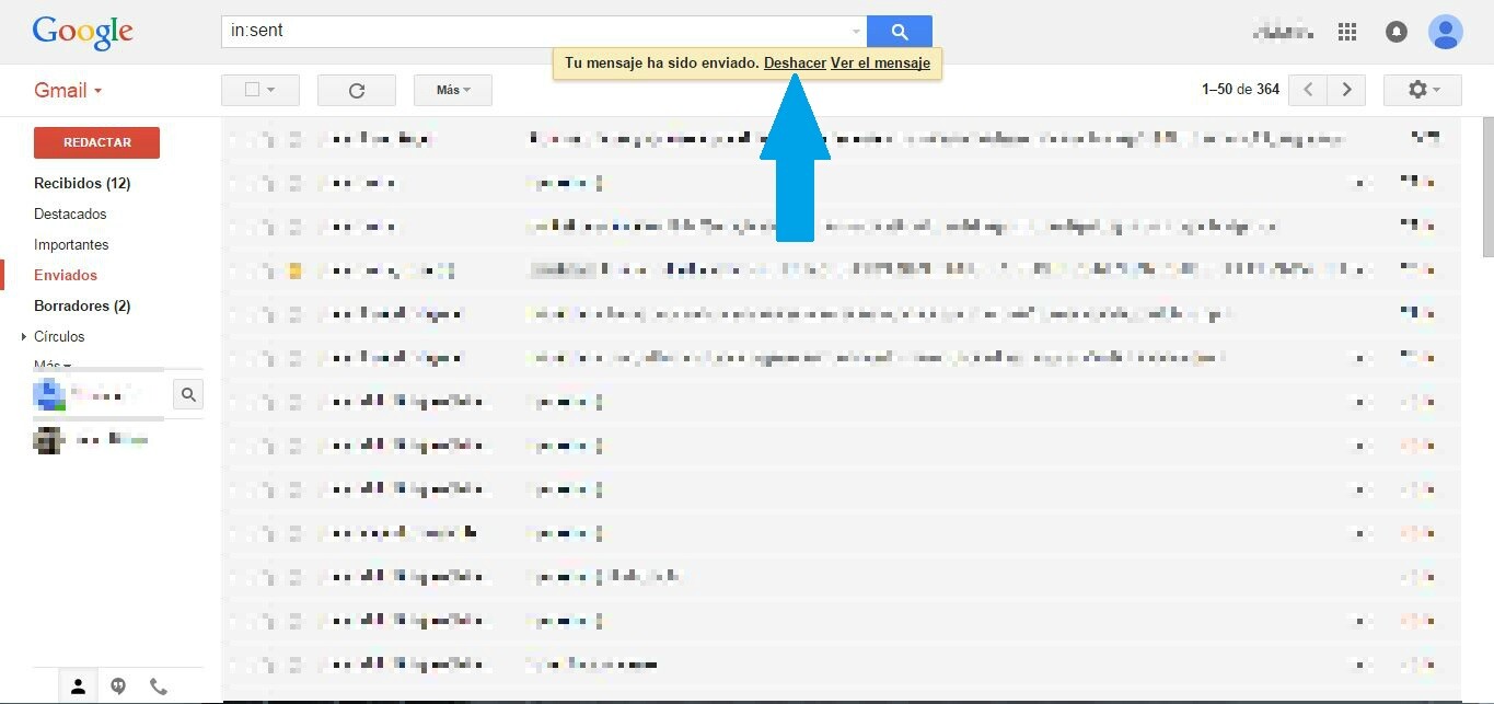 deshacer mail después de enviado